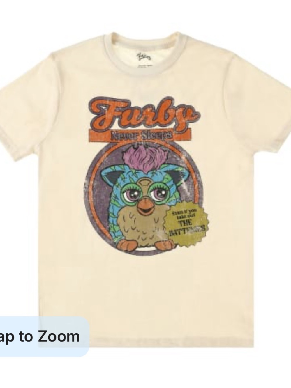 Furby never sleeps Graphic Short Sleeve Tee - Cream medium